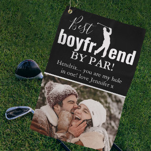 Niedlicher bester Freund per Par Foto und Nachrich Golfhandtuch
