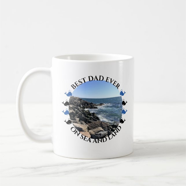 Niedlicher bester Vater je Ozean und Beach Lovers  Kaffeetasse (Links)