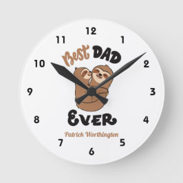Niedlicher bester Vater je Sloth  Runde Wanduhr