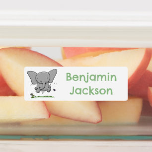 Niedlicher bewundernswerter Elefant Cartoon person Etiketten