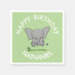 Niedlicher bewundernswerter Elefant personalisiert Serviette