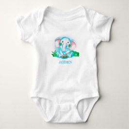 niedlicher bezaubernder Blauwasserfarbenelefant Baby Strampler