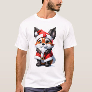 Niedlicher bezaubernder Fuchs Weihnachtsmann Art T-Shirt