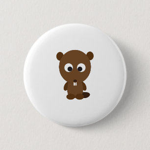 Niedlicher Biber Button