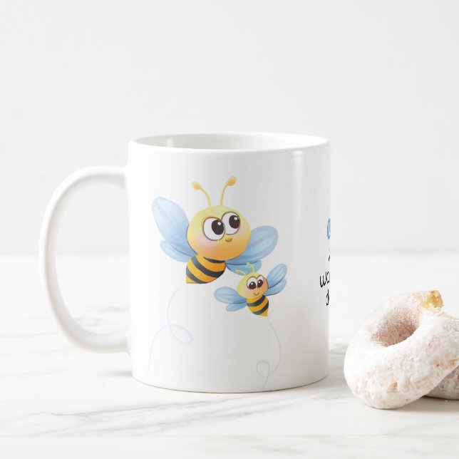 Niedlicher Bienen Bibelvers scherzt Tasse (Mit Donut)