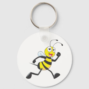 Niedlicher Bienen-Cartoon-laufender Schlüsselanhänger