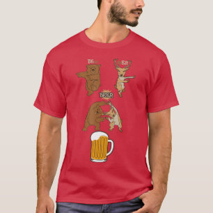 Niedlicher Bier Drinker Bear Plus Deer Gleich Bier T-Shirt