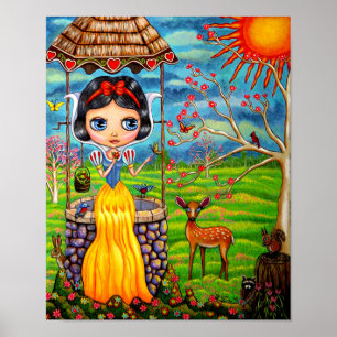 Niedlicher Big Eye Girl Doll Wunschvogel Poster