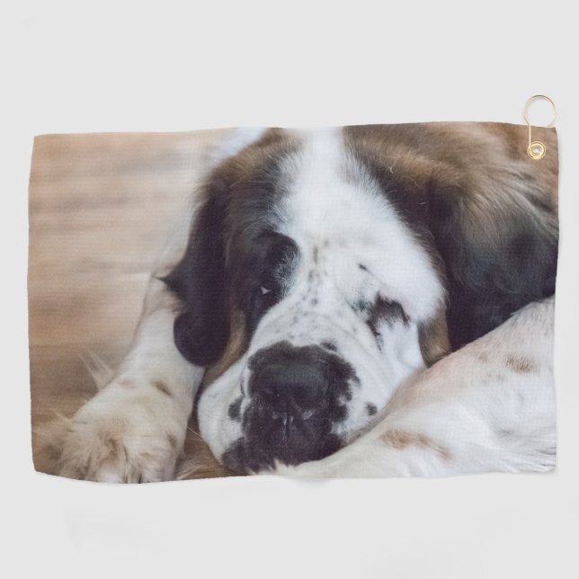 Niedlicher Big Saint Bernard Hund Golfhandtuch (Horizontal)