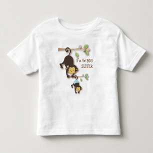 Niedlicher Big Sister Monkey mit Lil' Baby Brother Kleinkind T-shirt
