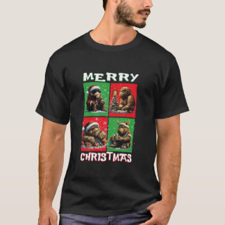 Niedlicher Bigfoot Santa Animals Lover Frohe Weihn T-Shirt