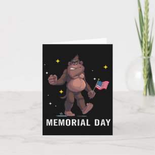 Niedlicher Bigfoot Summer Flag UMemorial Day Premi Karte