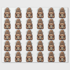 Niedlicher Bigfoot trinkt Kaffee  Lustiger Sasquat Geschenkpapier