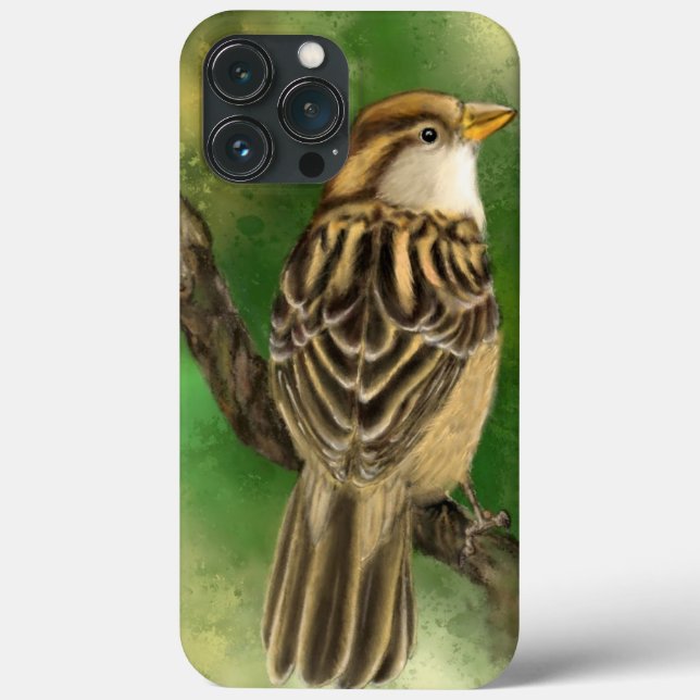Niedlicher Bird iPhone Case Little Sparrow (Rückseite)