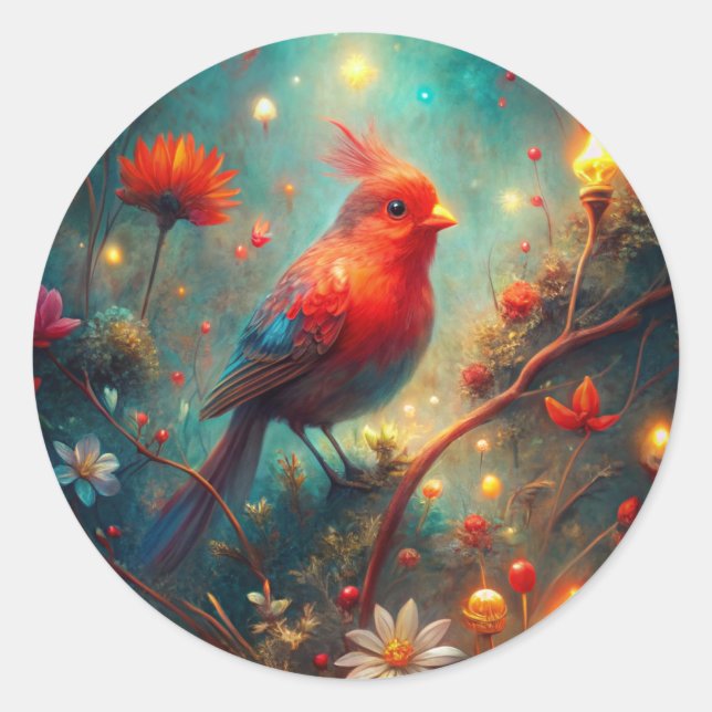 Niedlicher Bird Runder Aufkleber (Vorderseite)