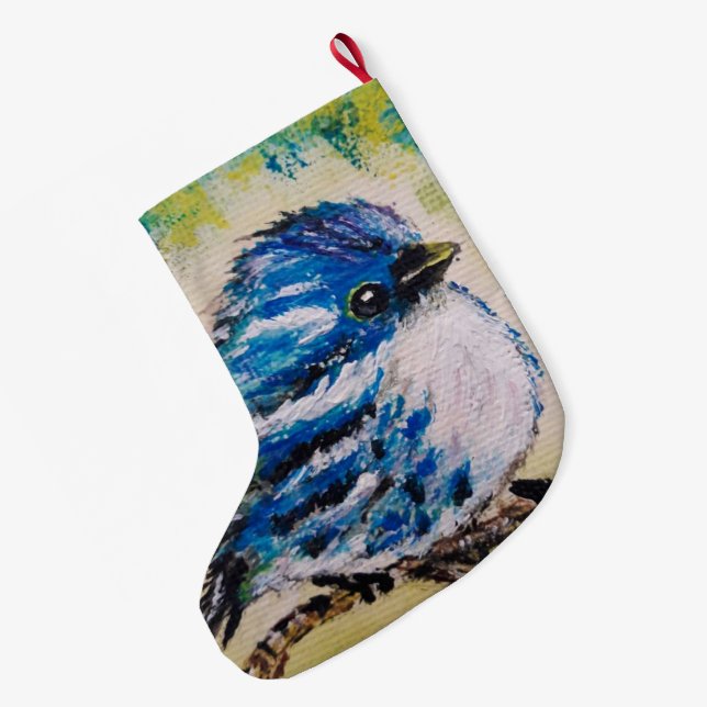 Niedlicher Bird-Strumpf Großer Weihnachtsstrumpf (Rückseite (Hängend))