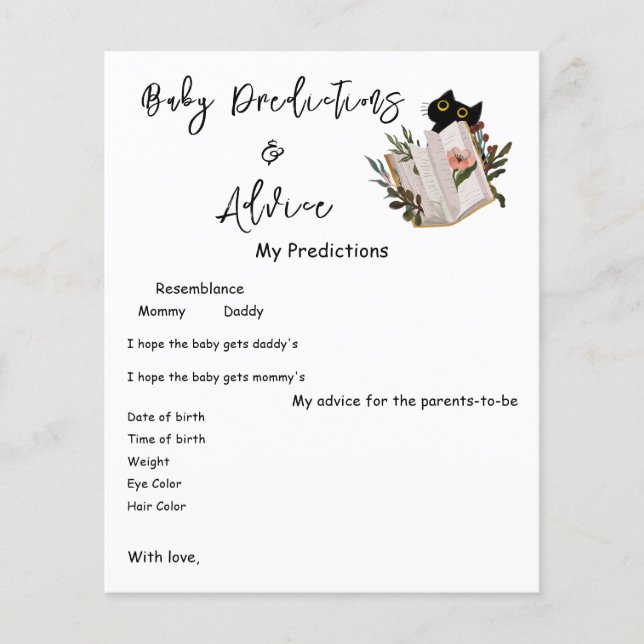 Niedlicher Black Cat and Book Baby Shooting Game F (Vorderseite)