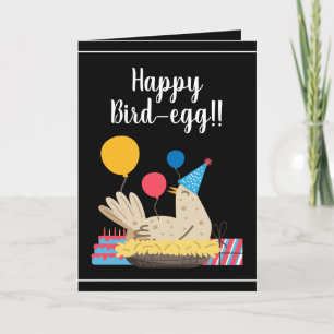 Niedlicher Black Funny Chicken Spaß Balloons Gebur Karte