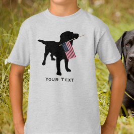 Niedlicher Black Lab Hund mit USA Flag, 4. Juli T-Shirt
