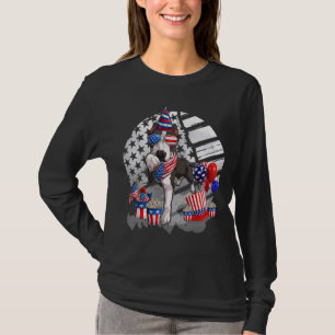 Niedlicher Black Pitbull Hund Sonnenbrille Amerika T-Shirt