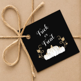 Niedlicher Black Pumpkin Trick oder Treat Hallowee Geschenkanhänger