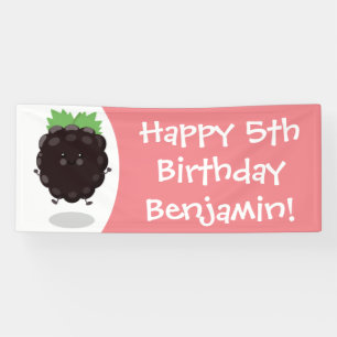 Niedlicher BlackBerry lila Cartoon Banner