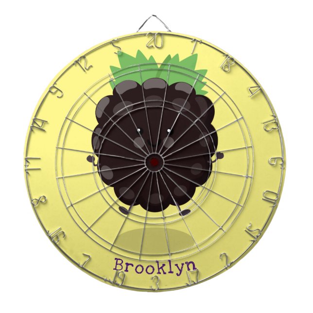 Niedlicher BlackBerry lila Cartoon Dartscheibe (vorne)