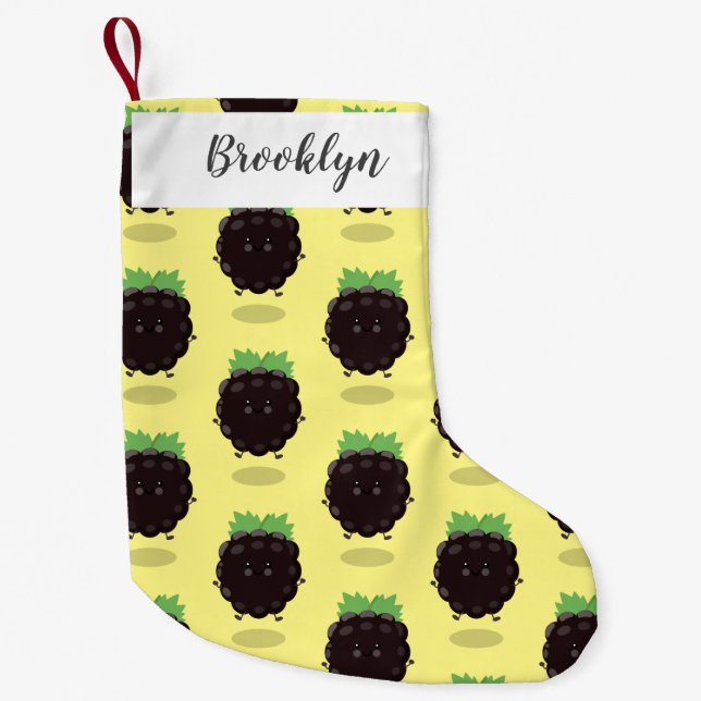 Niedlicher BlackBerry lila Cartoon Kleiner Weihnachtsstrumpf (Vorderseite)