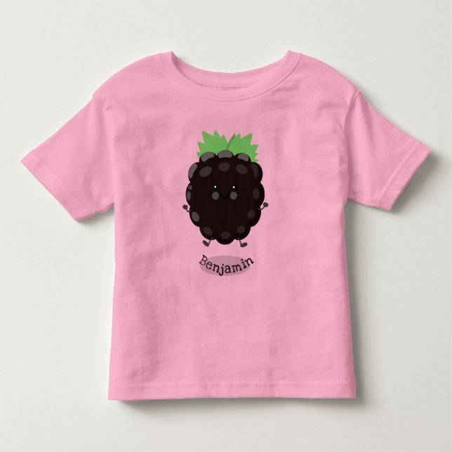 Niedlicher BlackBerry lila Cartoon Kleinkind T-shirt (Vorderseite)
