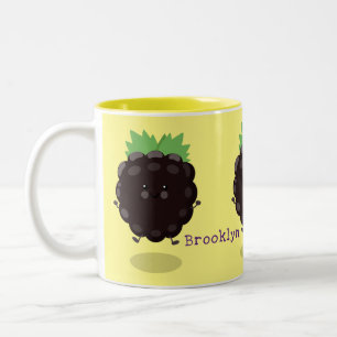 Niedlicher BlackBerry lila Cartoon Zweifarbige Tasse