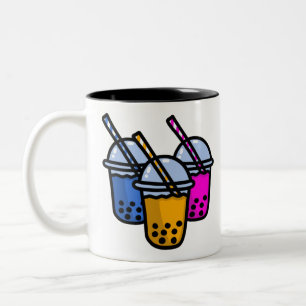 niedlicher Blasentee Zweifarbige Tasse
