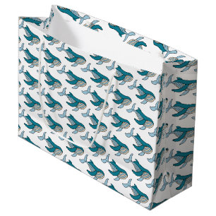 Niedlicher Blaue Boys Ocean Whale Große Geschenktüte