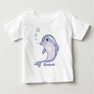 Niedlicher Blaue Dolphin für individuelle Anforder Baby T-shirt
