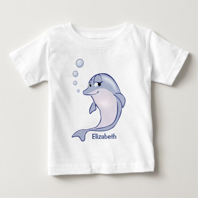 Niedlicher Blaue Dolphin für individuelle Anforder Baby T-shirt (Vorderseite)