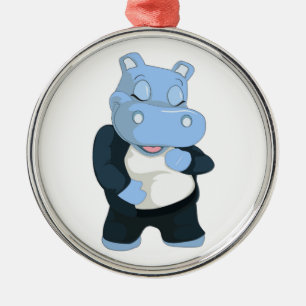 NIEDLICHER BLAUE HIPPO SILBERNES ORNAMENT