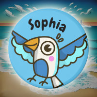 Niedlicher Blaue Seagull Sea Bird Kinder Schule Lo