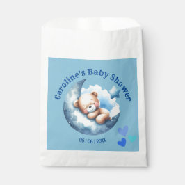 Niedlicher Blauer Bär Crescent Moon Babydusche Geschenktütchen