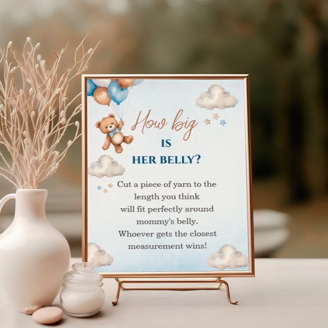 Niedlicher blauer Bär, wie groß ist ihr Bauchdusch Poster (Von Creator hochgeladen)