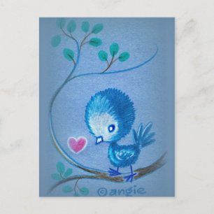 Niedlicher Blauer Bird Postkarte