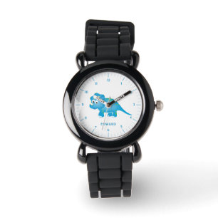 Niedlicher blauer Cartoon Dinosaurier Armbanduhr