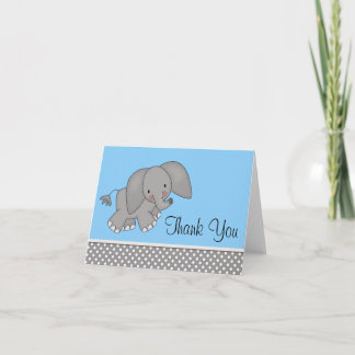 Niedlicher blauer Elefant danken Ihnen Karten