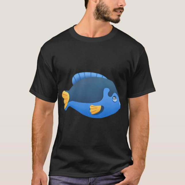 Niedlicher blauer Fisch T-Shirt (Vorderseite)