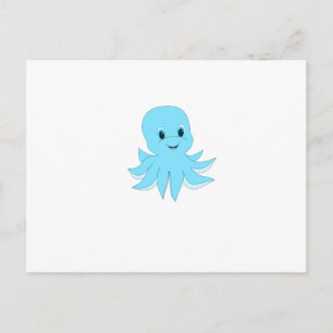 Niedlicher Blauer Kraken Postkarte