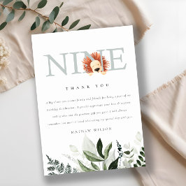 Niedlicher blauer Löwenfaden 9. Geburtstag Dankeskarte