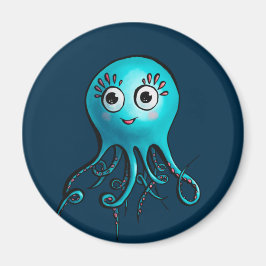 Niedlicher Blauer Oktopus - Kawaii Cartoon Sea Tie Magnet