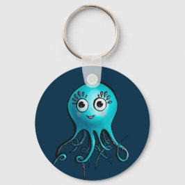 Niedlicher Blauer Oktopus - Kawaii Cartoon Sea Tie Schlüsselanhänger