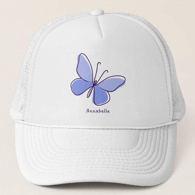 Niedlicher Blauer Schmetterling Sommer Truckerkappe (Vorderseite)