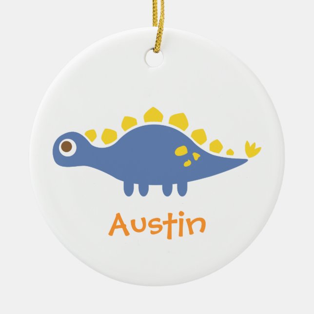 Niedlicher blauer Stegosaurus-Dinosaurier für Keramik Ornament (Vorne)