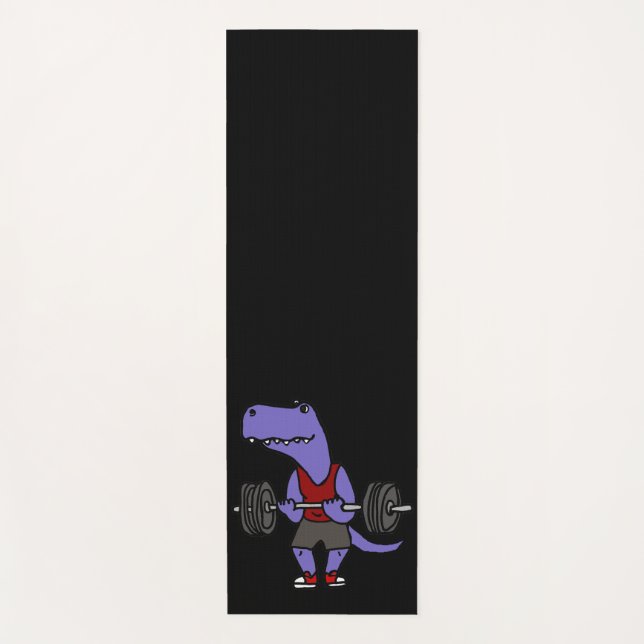 Niedlicher blauer T-rex DinosaurierWeightlifter Yogamatte (Vorderseite)