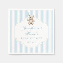 Niedlicher blauer Tedbear baby Boy Dusche Paper Na Serviette